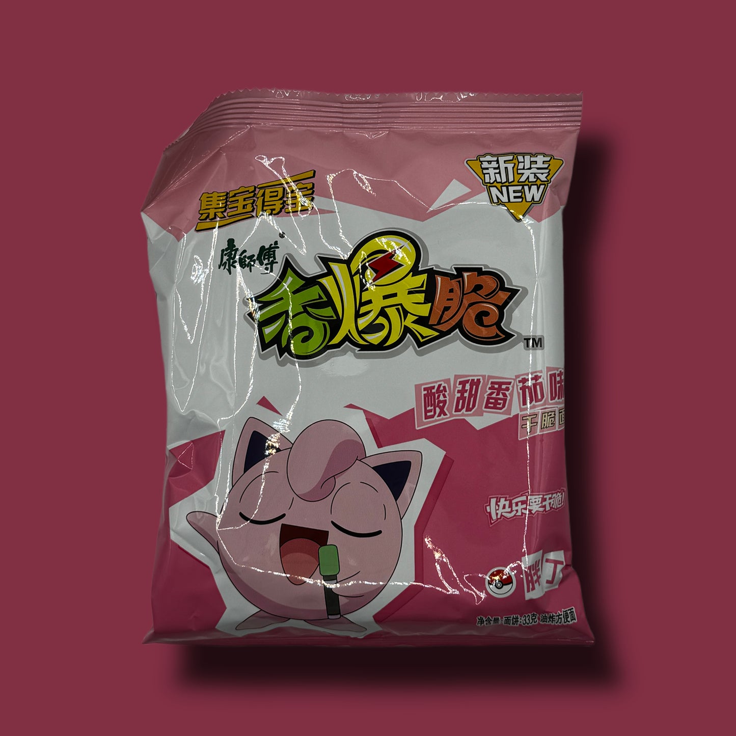 Master Kong -Pokémon Ramen Chips-Sweet and Sour Tomato Flavour Pummeluff 33g