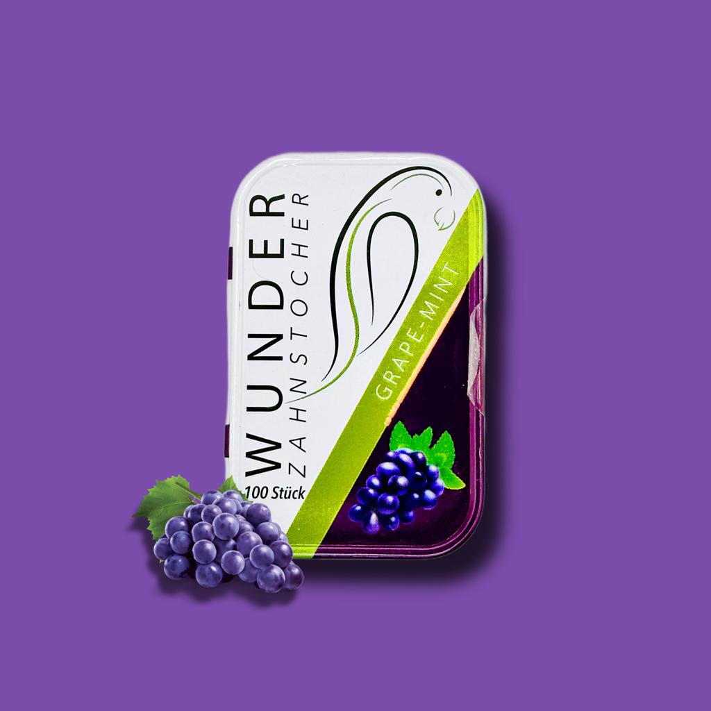 Wunder Zahnstocher - Grape-Mint Metalldose 100 Stück